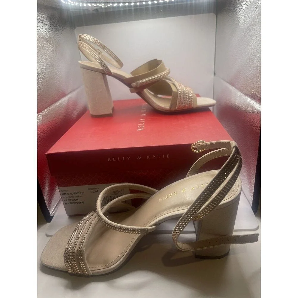 Kelly &‎ Katie Cadene Dress Sandal Heels, Women's Size 8.5 , Color-LT PEACH